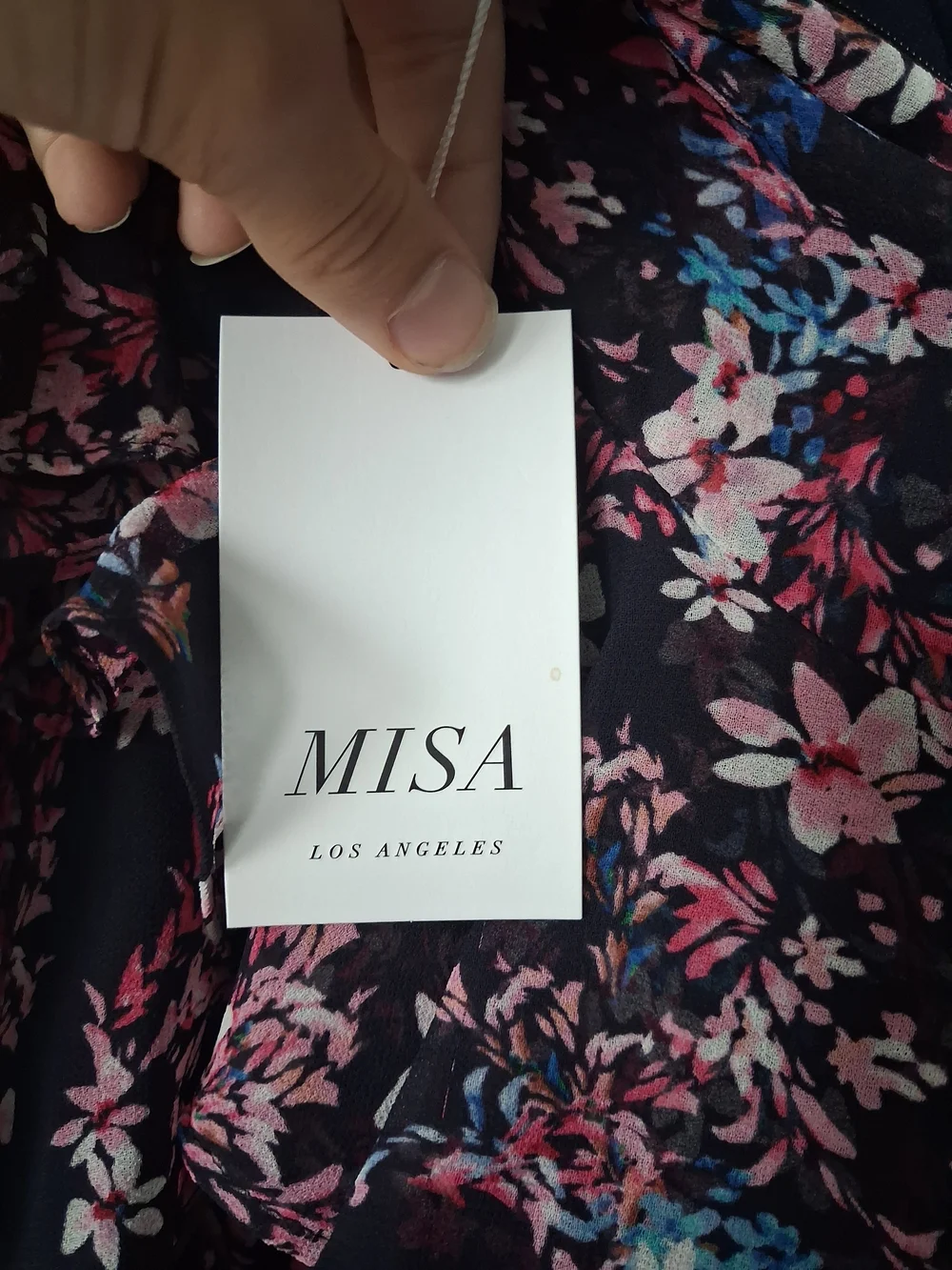 Misa Los Angeles Black Floral High-Low Ruffle Skirt